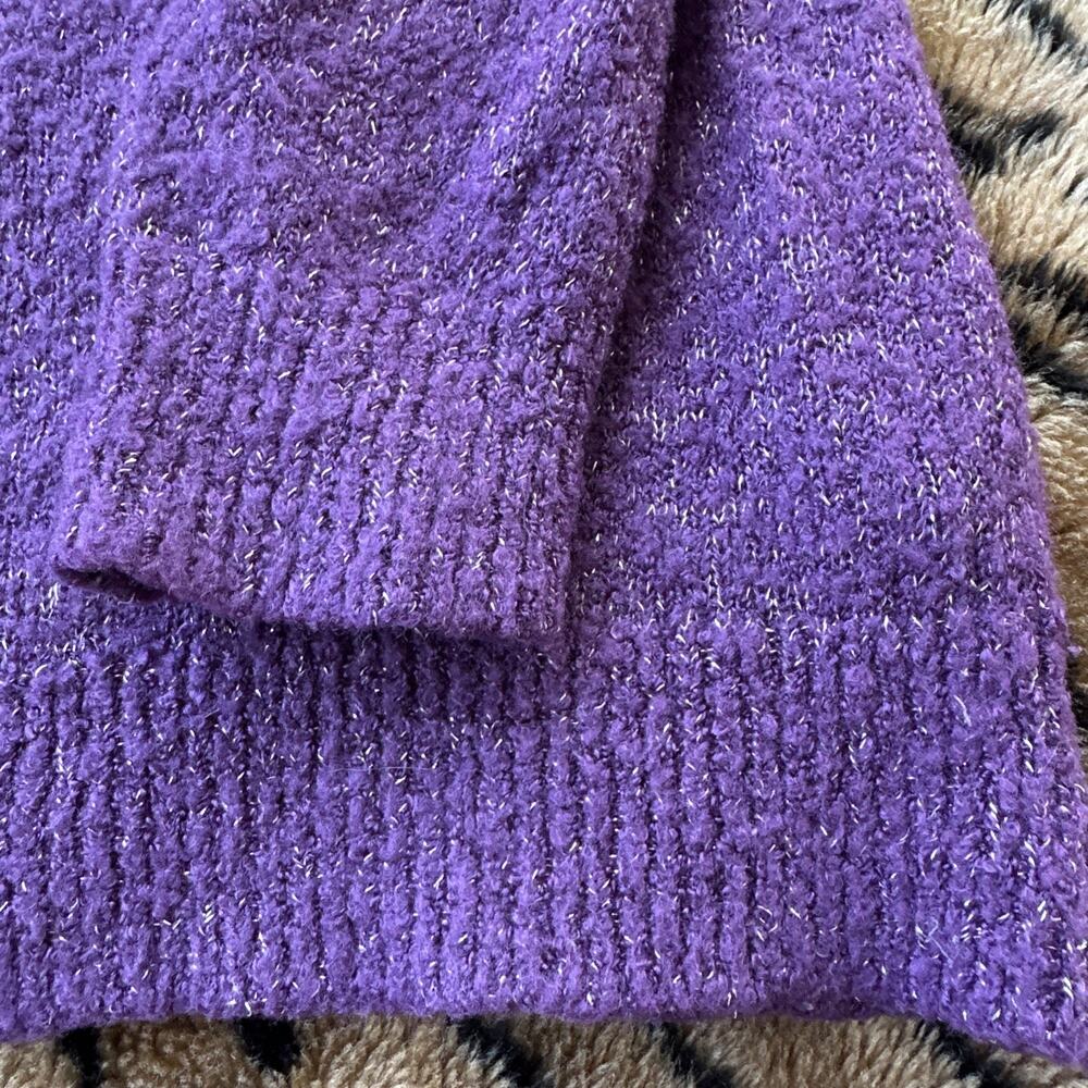 Croft And Barrow Women's Size Large Purple Sparkly Long Sleeve Sweater - Picture 3 of 8